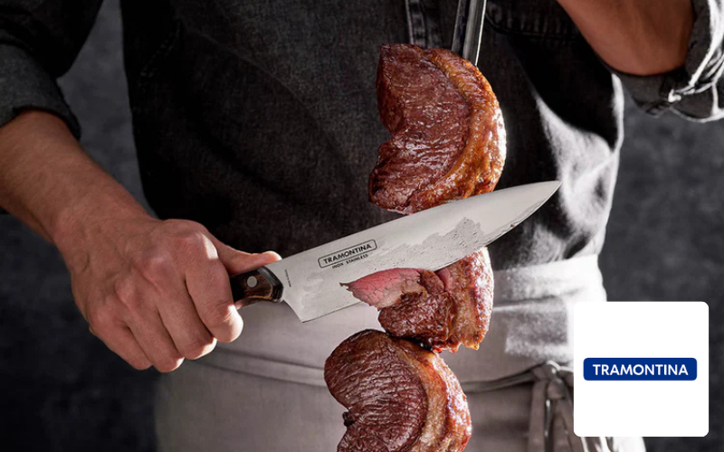 Metzger mit Fleisch, Logo Shopify Shop aus Landshut e